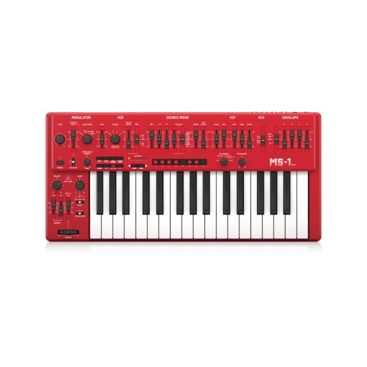 Behringer MS-1 MK II-RD Analog Synthesizer with 32 Full-Size Keys, 3340 VCO with 4 Simultaneous Waveforms, VCF, NovaMod FM Sources, 32-Step Sequencer, Arpeggiator and Live Performance Kit | Lazada Malaysia