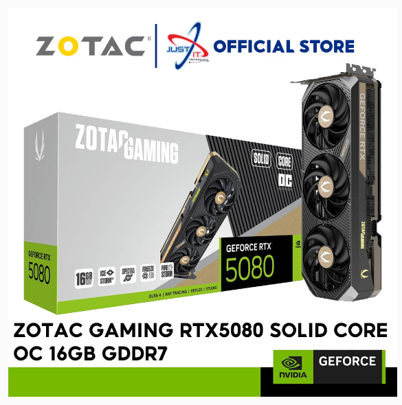 ZOTAC GAMING GeForce RTX 5080 SOLID CORE OC 16GB GDDR7 GRAPHICS CARD ( ZT-B50800J2-10P ) | Shopee Malaysia