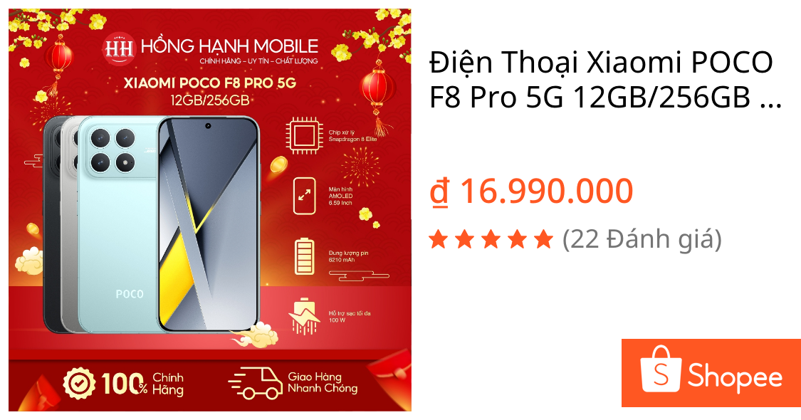 Điện Thoại Xiaomi POCO F8 Pro 5G 12GB/256GB - Hàng Chính Hãng | Shopee Việt Nam
