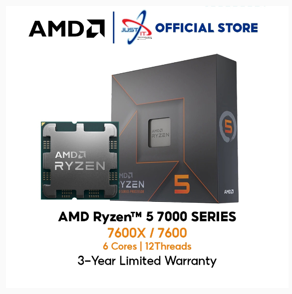 AMD RYZEN 5 ( 7600X / 7600 ) 32MB CACHE AM5 PROCESSOR | Shopee Malaysia