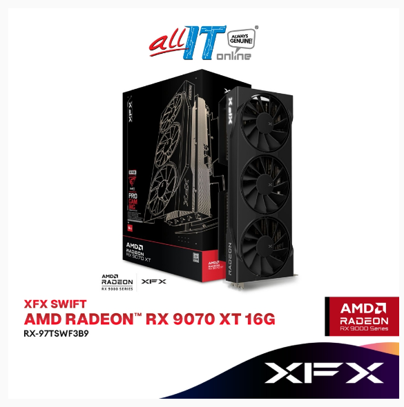 XFX Swift AMD Radeon RX 9070 XT 16GB GDDR6 Graphics Card | RX-97TSWF3B9 | Shopee Malaysia