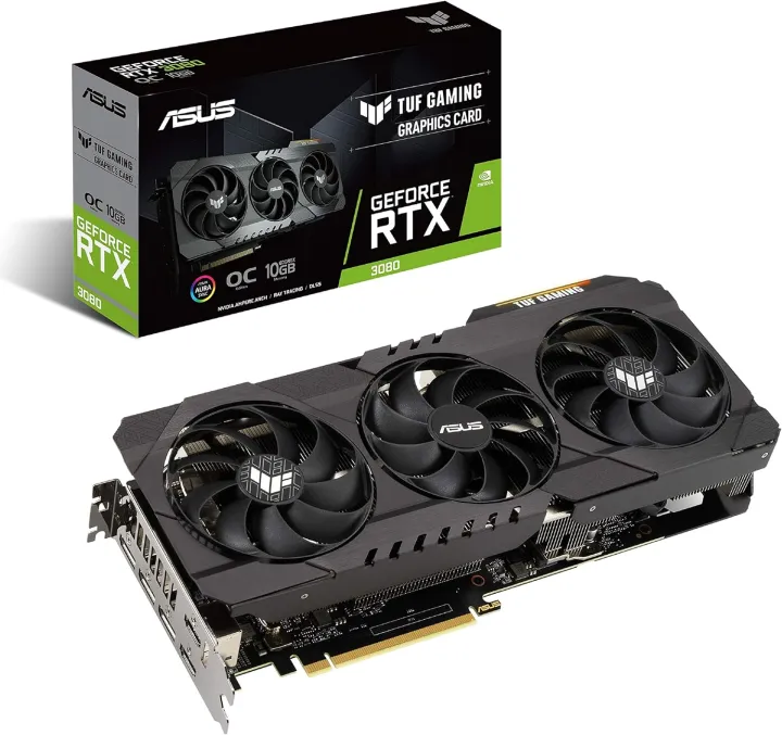 ASUS TUF Gaming NVIDIA GeForce RTX 3080 OC Edition Graphics Card- PCIe 4.0 10GB GDDR6X HDMI 2.1 DisplayPort 1.4a Dual Ball Fan Bearings