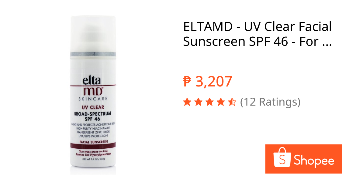 ELTAMD - UV Clear Facial Sunscreen SPF 46 - For Skin Types prone to acne and rosacea 48g/1.7oz | Shopee Philippines