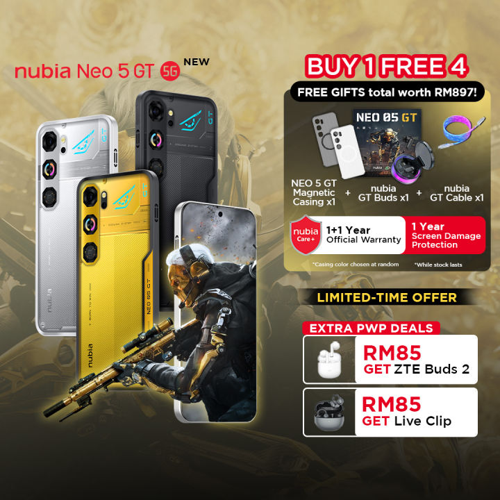[New] nubia Neo 5 GT 5G Built-in Cooling Fan 1.5K 144Hz AMOLED 6210mAh 80W 550Hz Neo Triggers 5.0