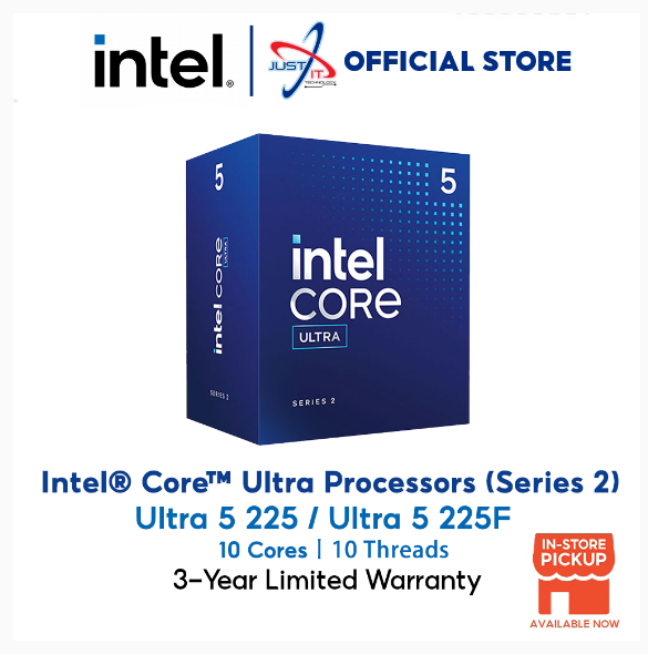 INTEL Core ULTRA 5 225 / ULTRA 5 225F LGA1851 Processor ( 10 Cores / 10 Threads /Max Turbo Frequency 4.4GHZ/20MB CACHE ) | Shopee Malaysia