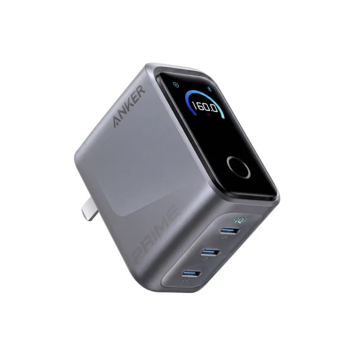 Anker | Compact USB C GaN Smart Display Touch Control Charger 160W 3-Ports