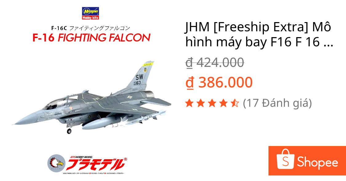 JHM [Freeship Extra] Mô hình máy bay F16 F 16 F-16 C F-16A Fighting Falcon - Genuine Hasegawa | Shopee Việt Nam