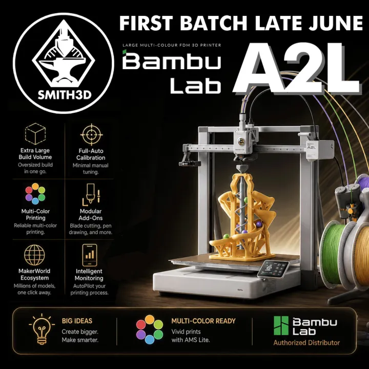 [Pre Order] Bambu Lab A2L Combo, Large Multicolor Printing Stable High Speed 3D Printer with Cutting System | Lazada Malaysia