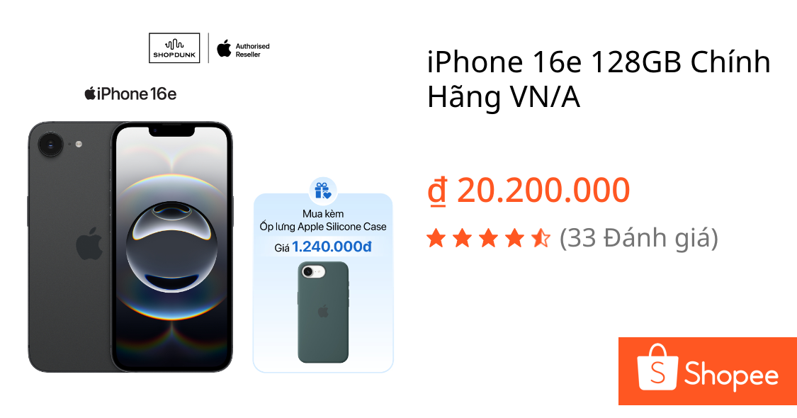 iPhone 16e 128GB Chính Hãng VN/A | Shopee Việt Nam