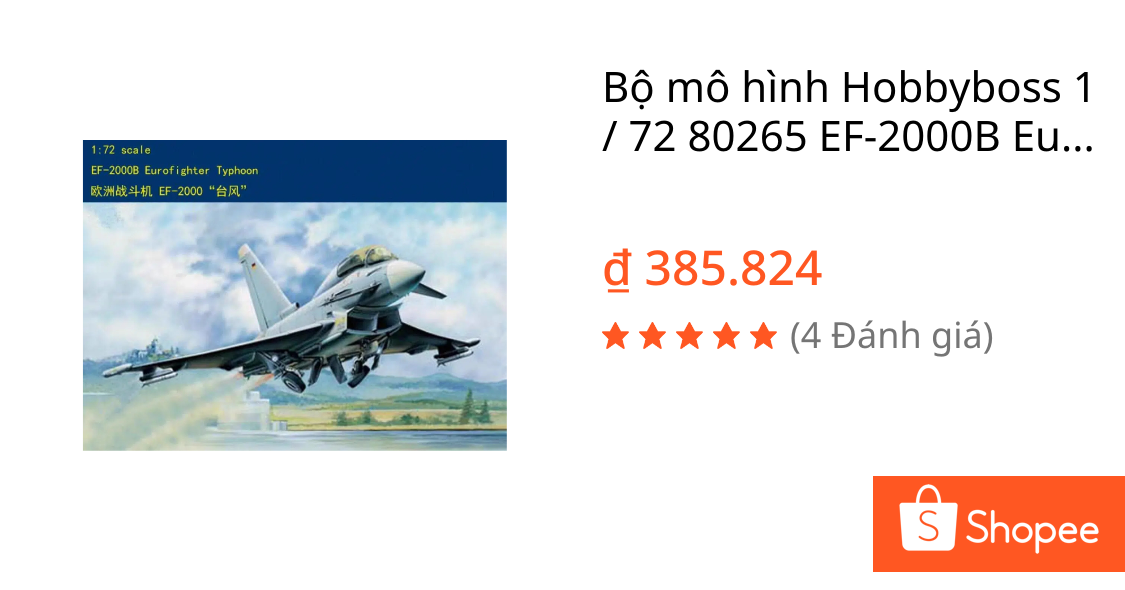 Bộ mô hình Hobbyboss 1 / 72 80265 EF-2000B Eurofighter Typhoon | Shopee Việt Nam