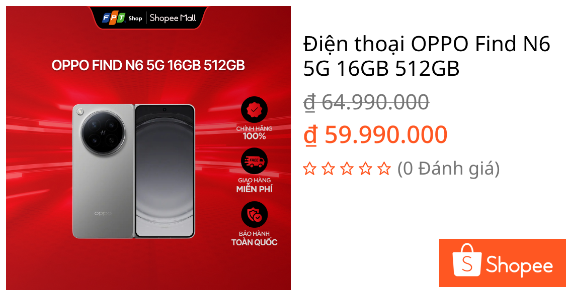 Điện thoại OPPO Find N6 5G 16GB 512GB | Shopee Việt Nam