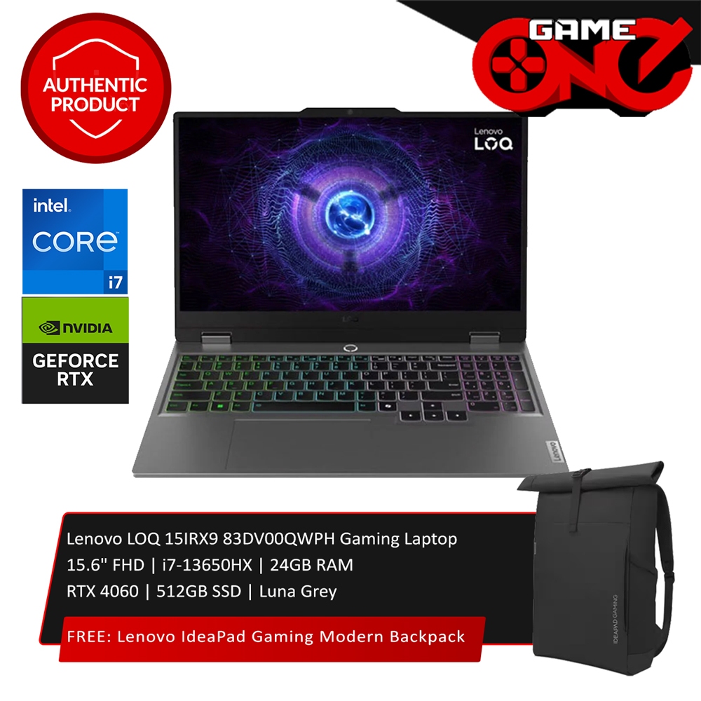 Lenovo LOQ 15IRX9 83DV00QWPH Gaming Laptop 15.6" FHD | i7-13650HX | 24GB | RAM RTX 4060 | 512GB SSD | Shopee Philippines