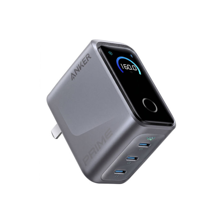 Anker | Compact USB C GaN Smart Display Touch Control Charger 160W 3-Ports