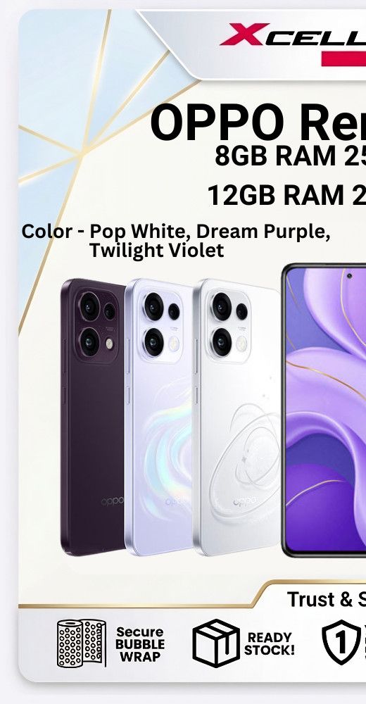 OPPO Reno 16 (5G) [8GB RAM 256GB ROM / 12GB RAM 256GB ROM] - Original OPPO Malaysia