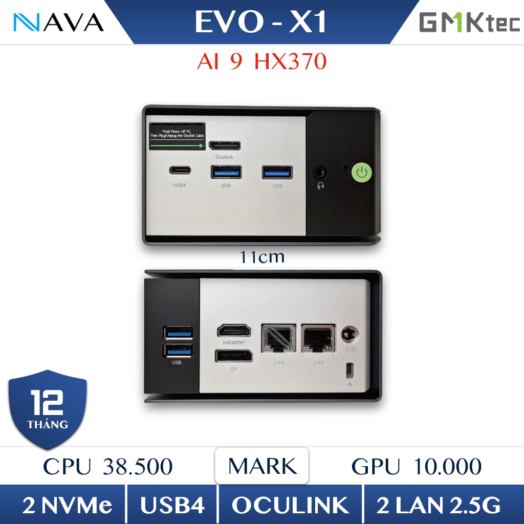 Mini PC GMKtec EVO X1 32GB/1TB, Ryzen AI 9 HX 370 |890M DDR5 eGPU GMK HX370 mạnh mẽ thiết kế độc đáo | Shopee Việt Nam