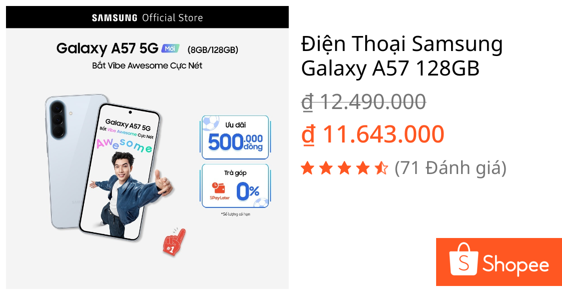 Điện Thoại Samsung Galaxy A57 128GB | Shopee Việt Nam