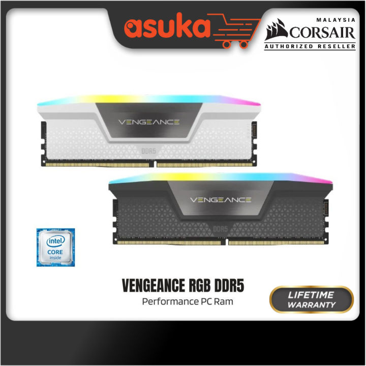 Corsair Vengeance RGB (Intel) DDR5 6000MHz / 6200MHz / 6400MHz / 6600MHz / CL32/CL36/CL38 XMP Support Performance PC Ram