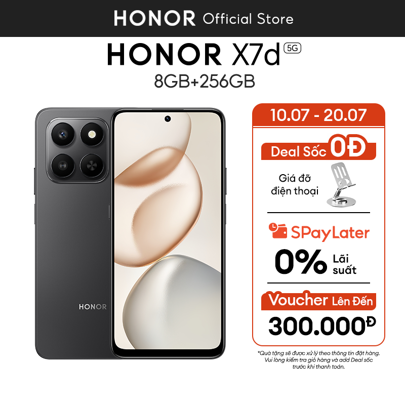 Điện Thoại HONOR X7d 5G 8GB+ 256GB | Pin 6500mAh | 6.77 inch | Snapdragon 6s Gen 3 | BH 18 Tháng | Shopee Việt Nam