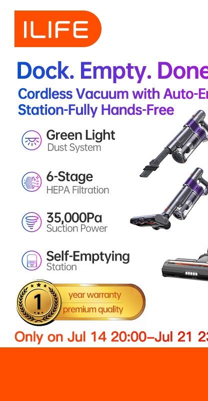 【NEW LAUNCH】ILIFE S90 Pro Cordless Vacuum Cleaner 35Kpa Automatic Dust Collection Station 180° Flat-Lying Design 45Min | Shopee Malaysia