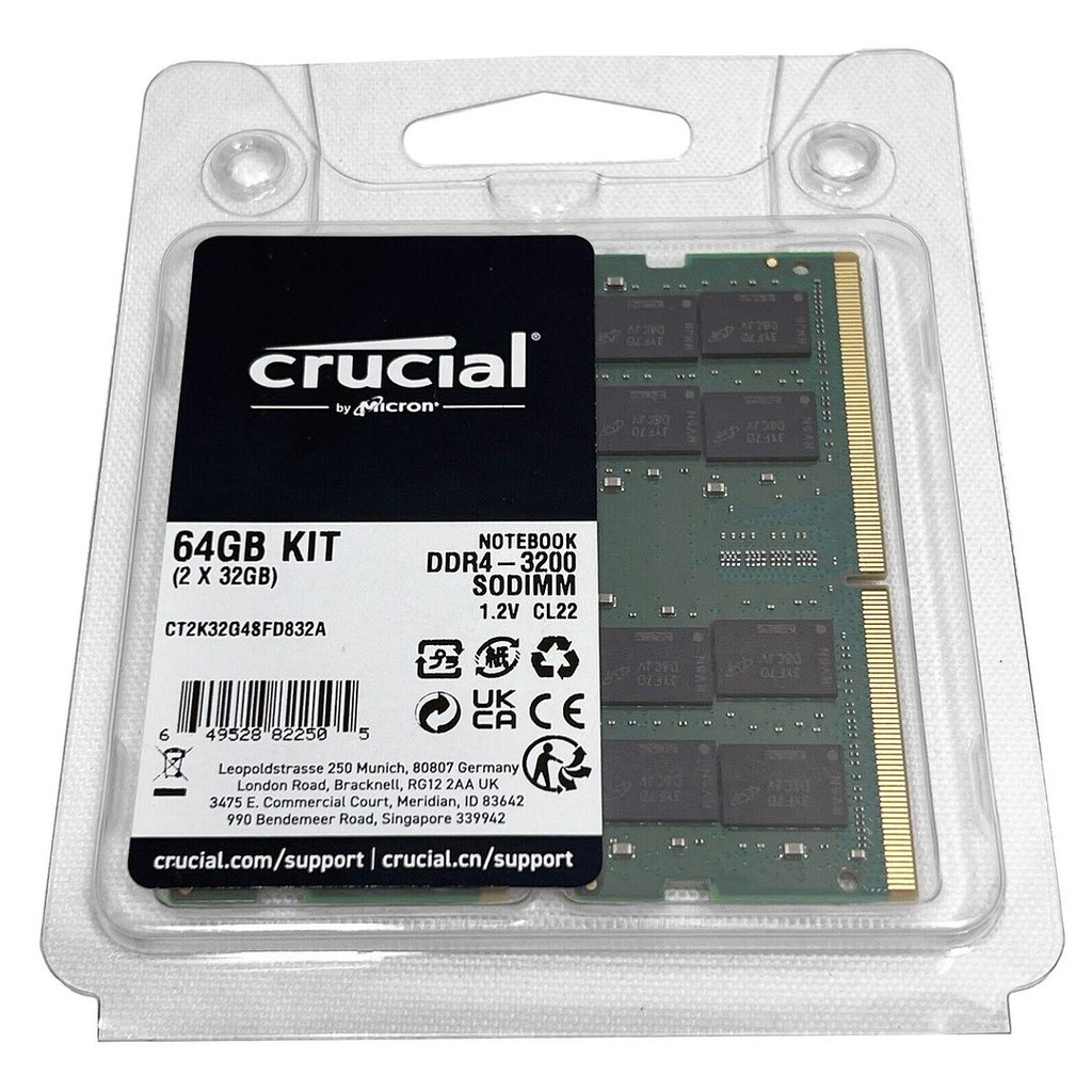 Crucial 64GB (2 x 32GB) DDR4 3200MHz SO-DIMM RAM Laptop Memory Kit, CT2K32G4SFD832A | Shopee Philippines