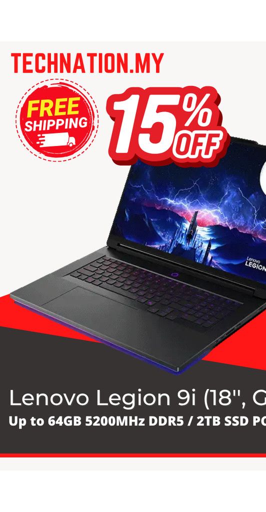 🔥[2025] Lenovo Legion 9i 18 Gen 10 (Ultra 9 275HX/RTX5090/18" 4K 240hz/Free gifts) 15% OFF | Shopee Malaysia