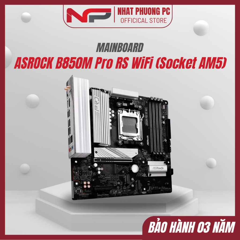 Bo Mạch Chủ - Mainboard ASROCK B850M Pro RS WiFi (Socket AM5) | Shopee Việt Nam