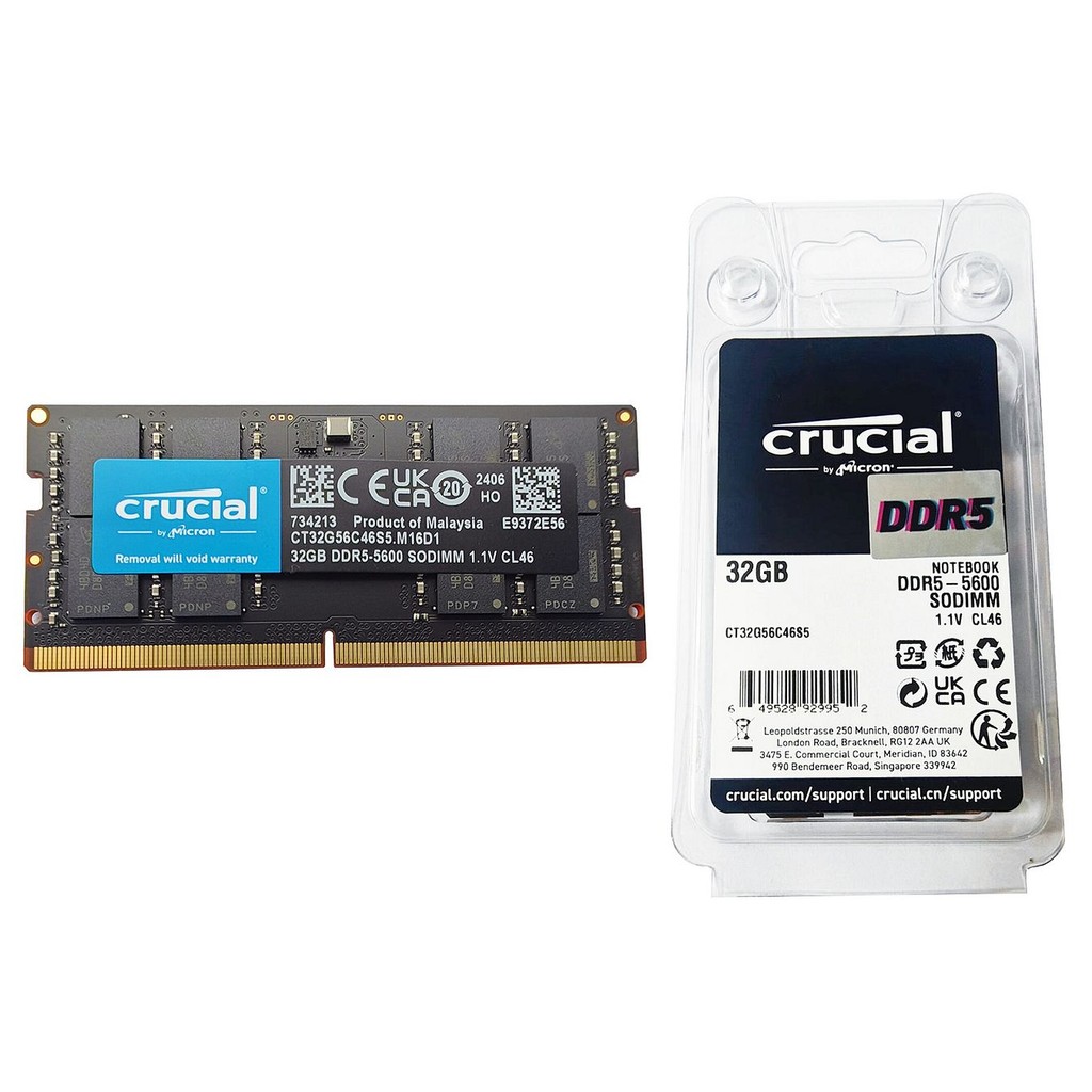 Crucial 1x32GB DDR5 5600MHz 262-Pin SO-DIMM RAM Laptop Memory, CT32G56C46S5 | Shopee Philippines