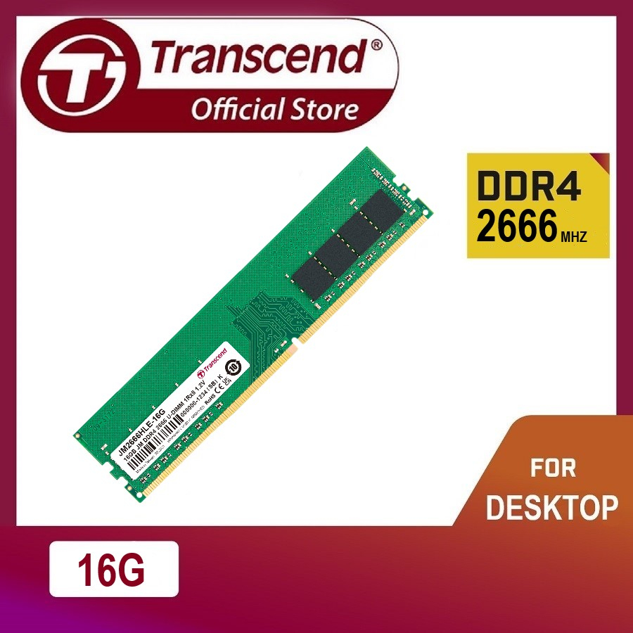 Transcend 16GB DDR4 2666MHz Long-DIMM Desktop Memory (1R x 8) | Shopee Philippines