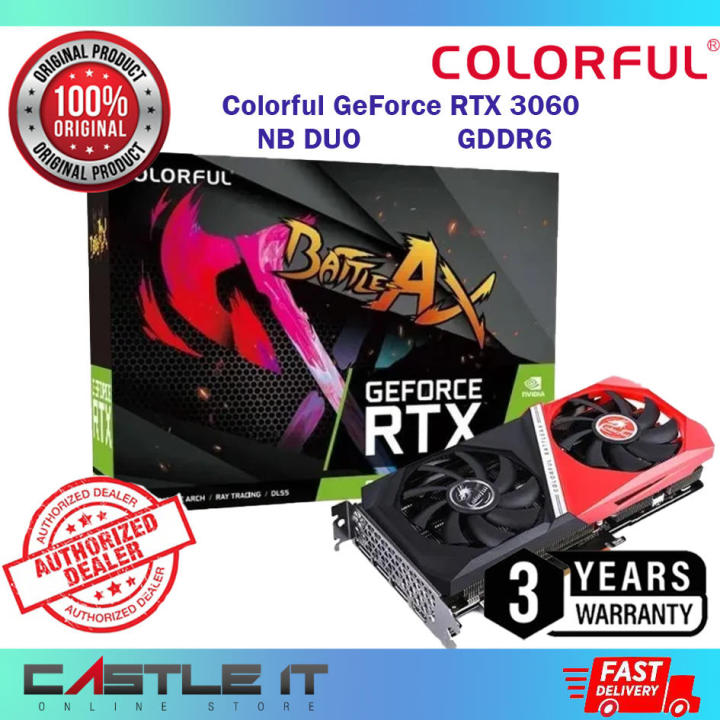 Colorful RTX 3060 NB 12GB GDDR6 Nvidia GeForce RTX3060 D6 BATTLE-AX NB DUO Graphics Card GPU | Lazada Malaysia