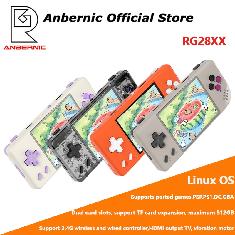 ANBERNIC RG28XX retro handheld console 2.83 inch screen Linux system dual-core Mali-G31 MP2 supports psp、 ps1 supports video and music playback | Shopee Philippines