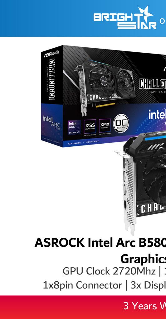 ASROCK Intel Arc B580 Challenger 12GB OC Graphics Card | Shopee Malaysia