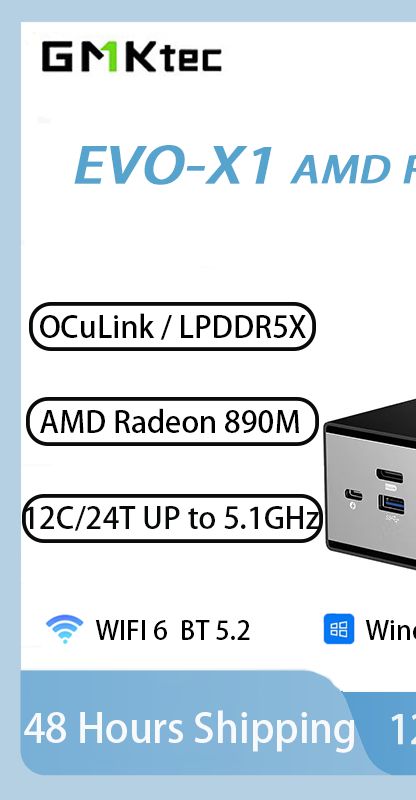 GMK EVO-X1 AMD Ryzen™ Al 9 HX 370 Mini PC LPDDR5X 7500MHz OCuLink Port Windows/ Linux Office PC | Shopee Malaysia