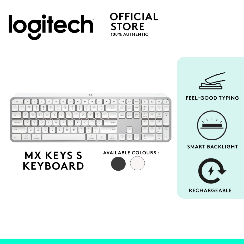 Logitech MX Keys S Multi-Device Ergonomic Design Advanced Wireless Illuminated Keyboard | Shopee Philippines
