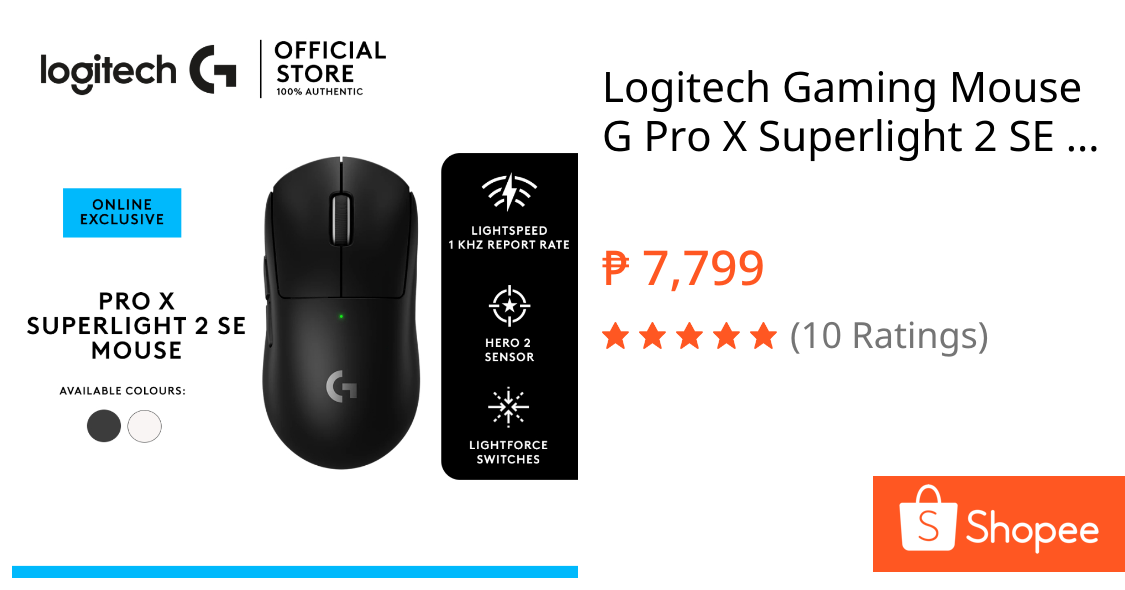 Logitech Gaming Mouse G Pro X Superlight 2 SE 44k DPI Hero 2 Lightspeed Wireless | Shopee Philippines