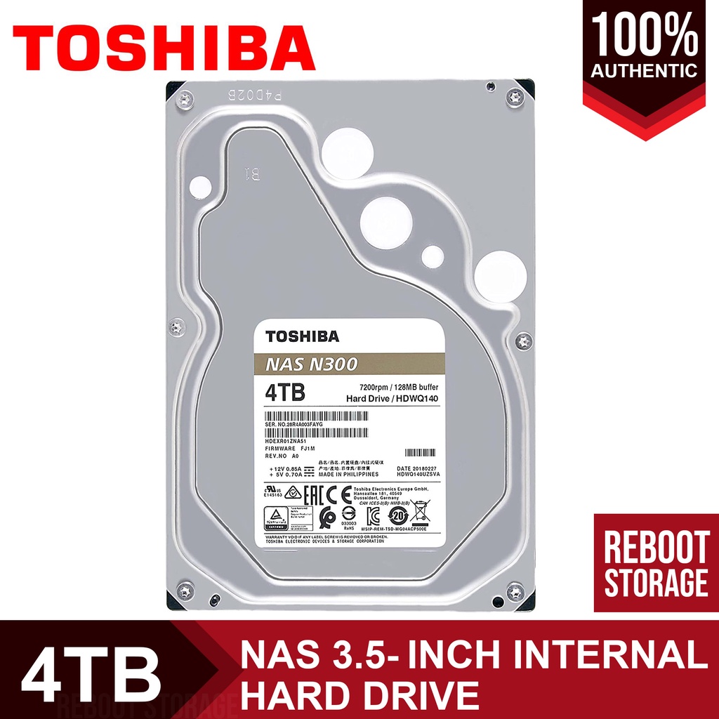 Toshiba 4TB NAS Hard Drive N300 Network Attached Storage | Shopee Philippines