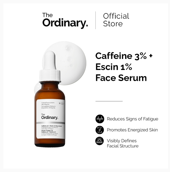 [NEW] The Ordinary Caffeine 3% + Escin 1% Face Serum 30mL | For Dull Skin, Visibly Tones and Tightens | Shopee Malaysia