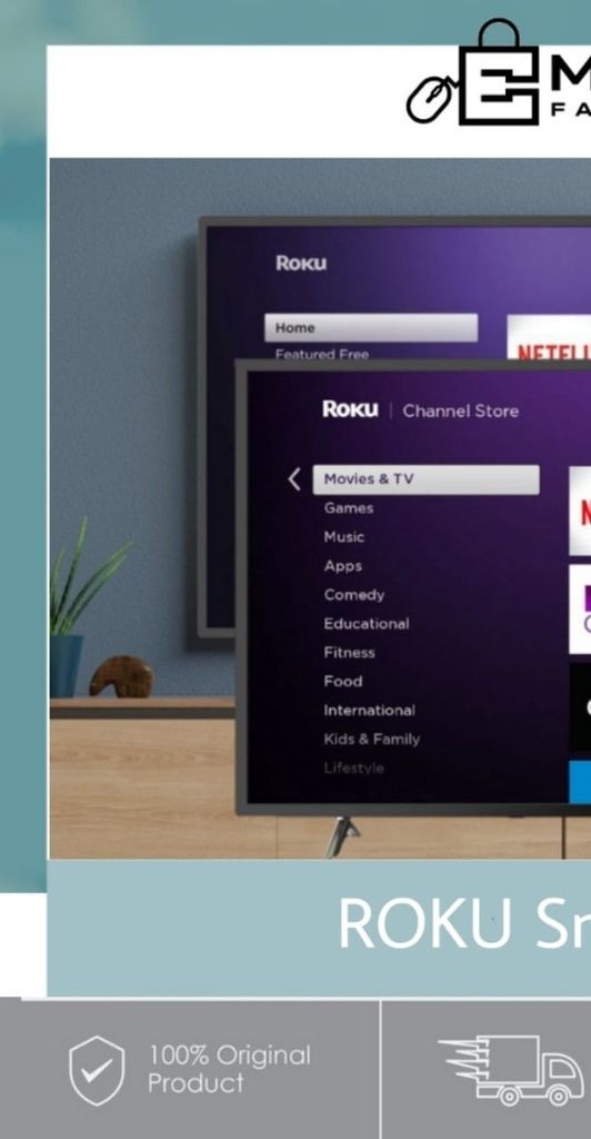 ROKU Smart Tv 58" 65" 75" Roku Smart Television Refurbished (Random Brand) | Shopee Malaysia