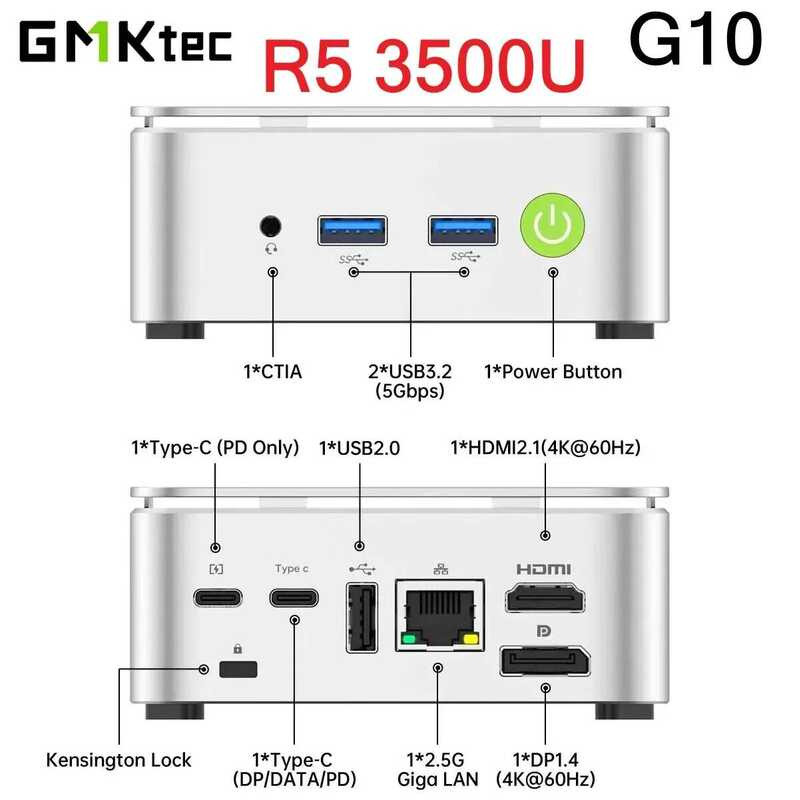 Gmktec G10 AMD Ryzen 5 3500U Mini PC Ddr4 3200Mhz Pcie 3.0 Nvme SSD Wifi5 Bt5.0 Triple Screen | Shopee Philippines