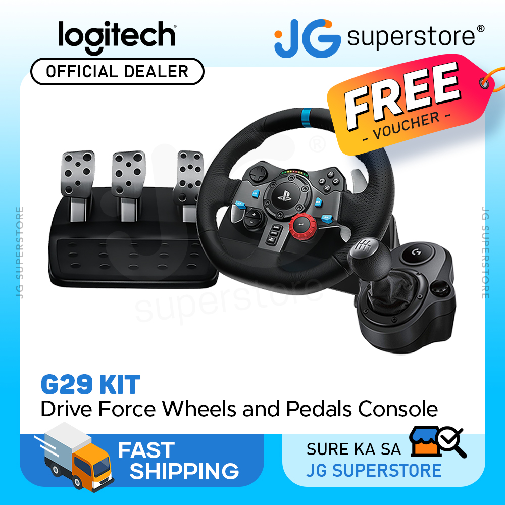 [CLEARANCE] Logitech G29 Driving Force Console Wheel and Pedals with Drive Shifter Bundle for Interactive Steering Games | JG Superstore