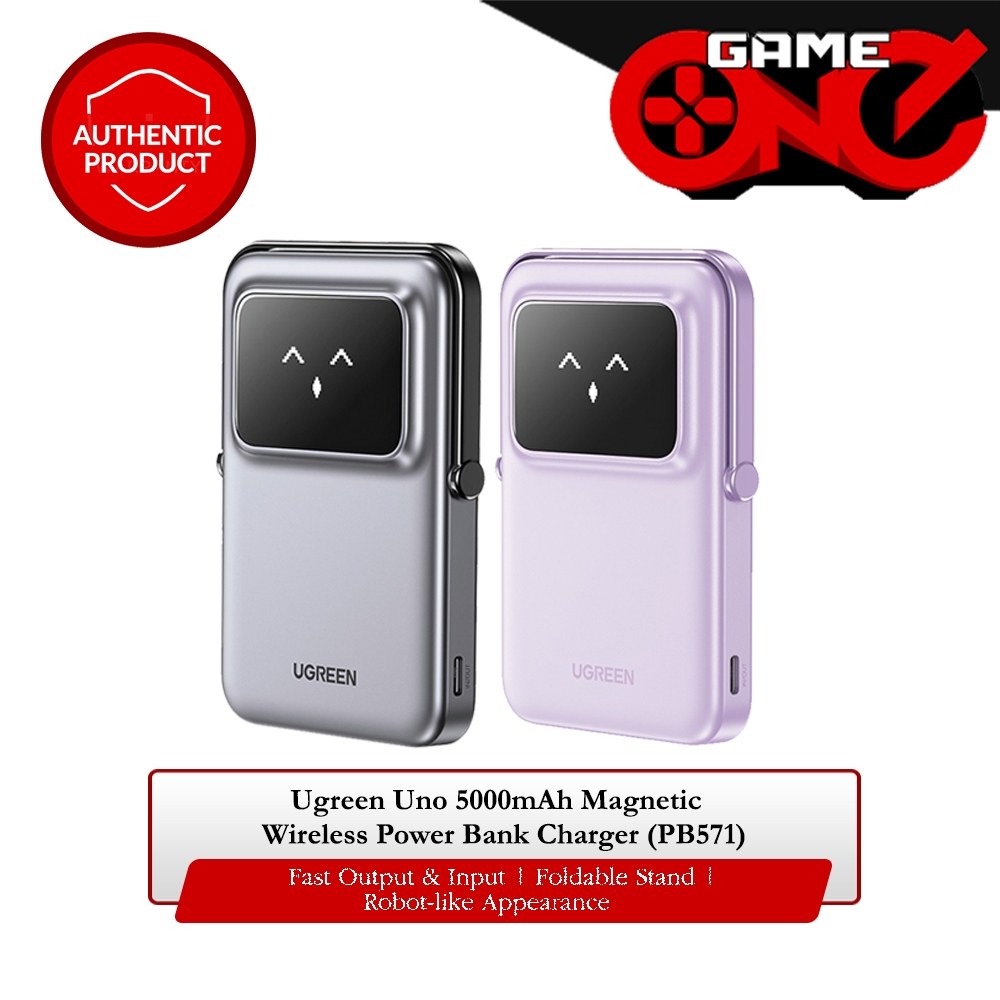 Ugreen Uno 5000mAh Magnetic TFT Display Wireless Power Bank Charger (PB571) | Shopee Philippines