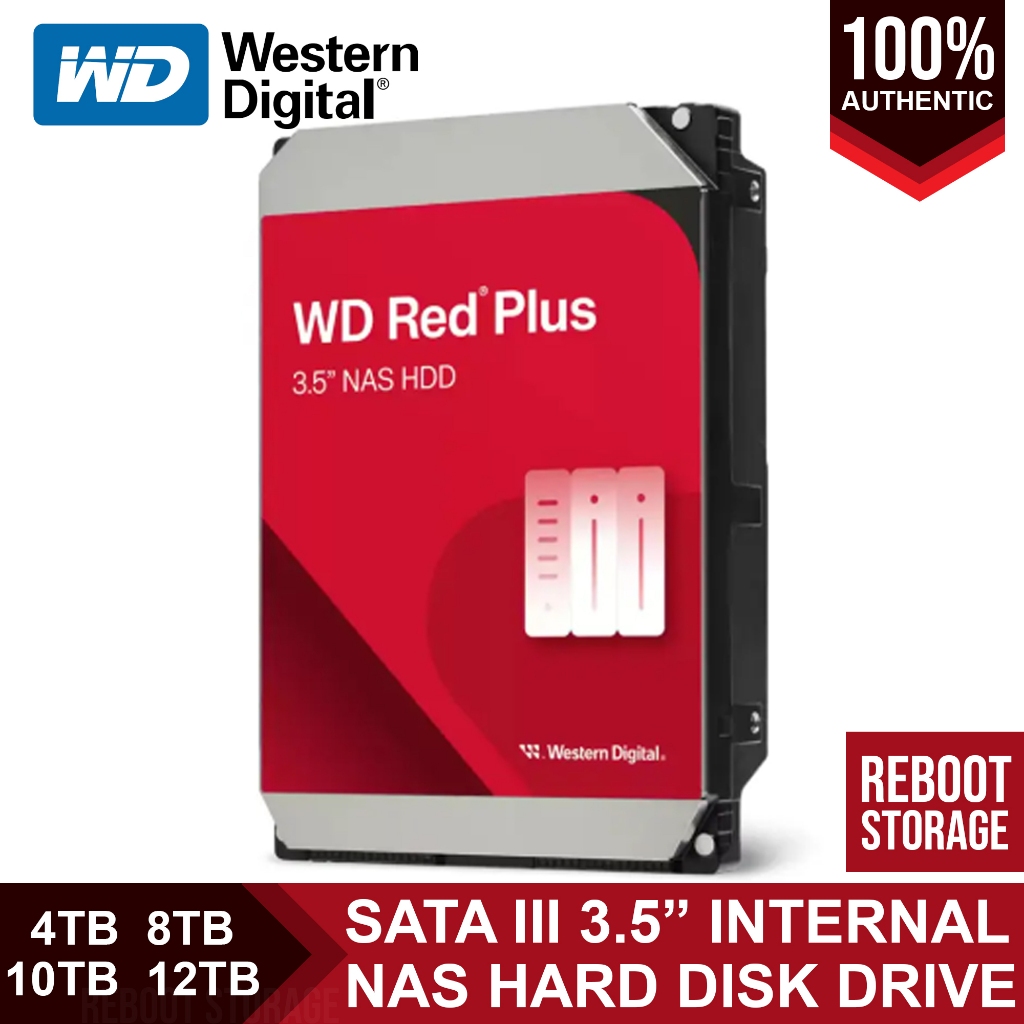 WD Red Plus 4TB / 8TB/ 10TB/ 12TB SATA III 3.5" Internal NAS HDD | Shopee Philippines