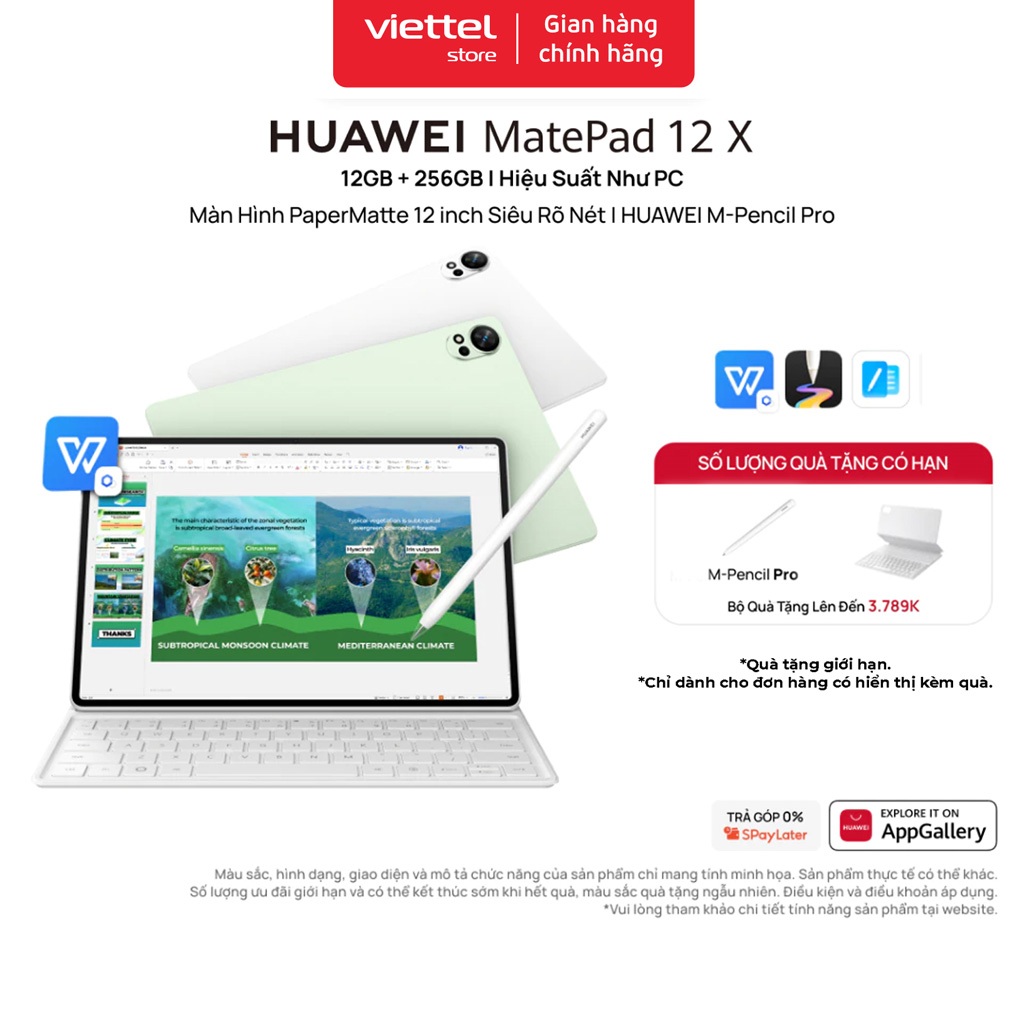 Máy Tính Bảng HUAWEI MatePad 12 X | Hiệu Suất Như PC | Màn Hình PaperMatte 12" Rõ Nét | M-Pencil Pro | Shopee Việt Nam