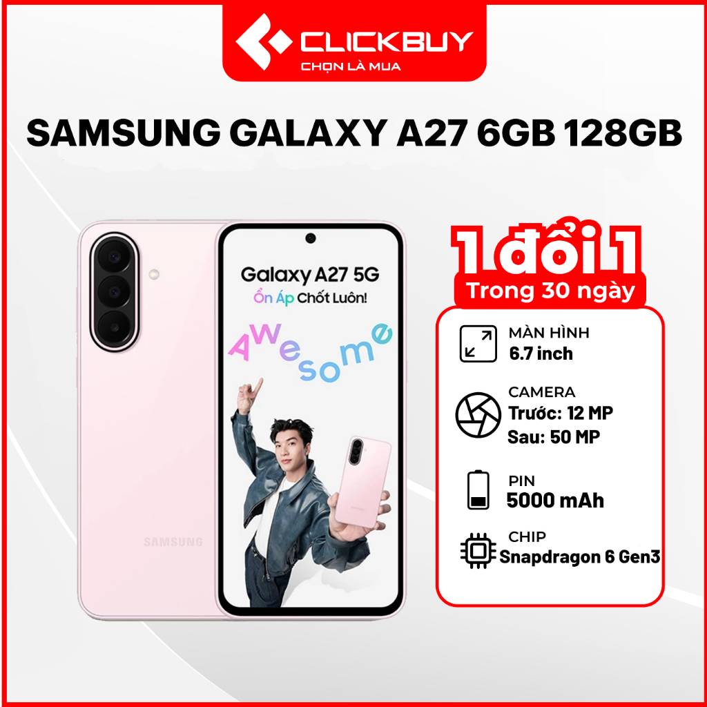 Điện Thoại Samsung Galaxy A27 5G 6GB 128GB Màn Hình Super AMOLED 120Hz Camera 50MP OIS Chính Hãng | Shopee Việt Nam