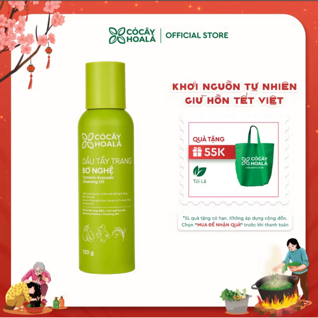 Dầu Tẩy Trang Bơ Nghệ Cỏ Cây Hoa Lá 120ml – Làm Sạch Sâu, Dưỡng Ẩm Dịu Nhẹ Cho Da | Shopee Việt Nam