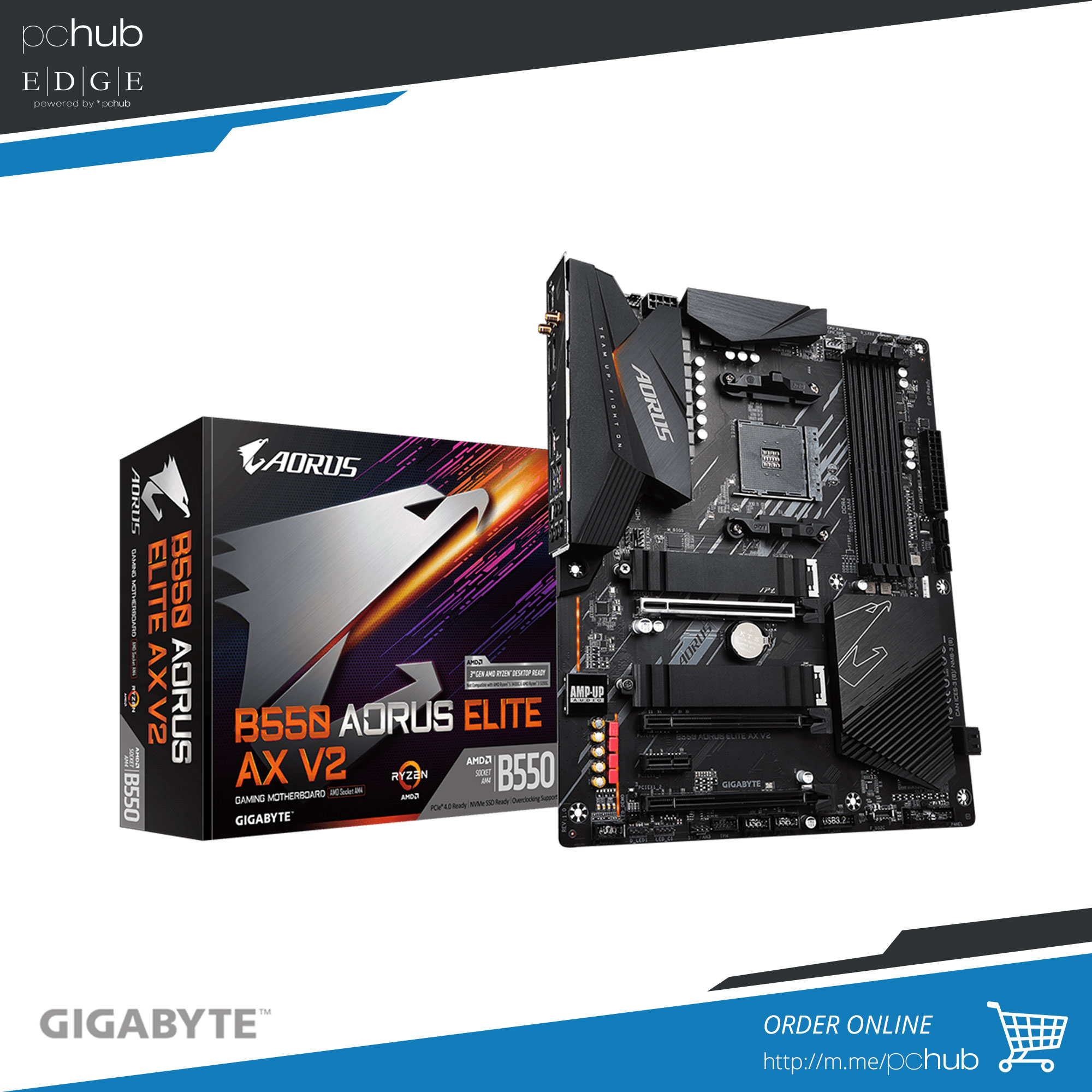 PChub | Gigabyte B550 Aorus Elite AX V2 AM4 ATX 4*d4 WiFi