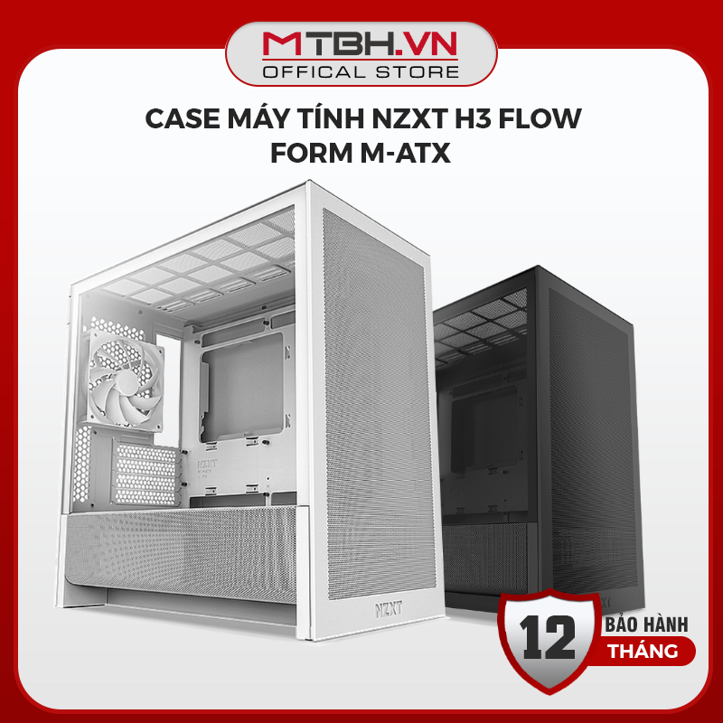 Vỏ Case Máy Tính NZXT H3 Flow - Form M-ATX Nhỏ Gọn, Mặt Lưới Siêu Thoáng Khí (Hàng Chính Hãng) | Shopee Việt Nam