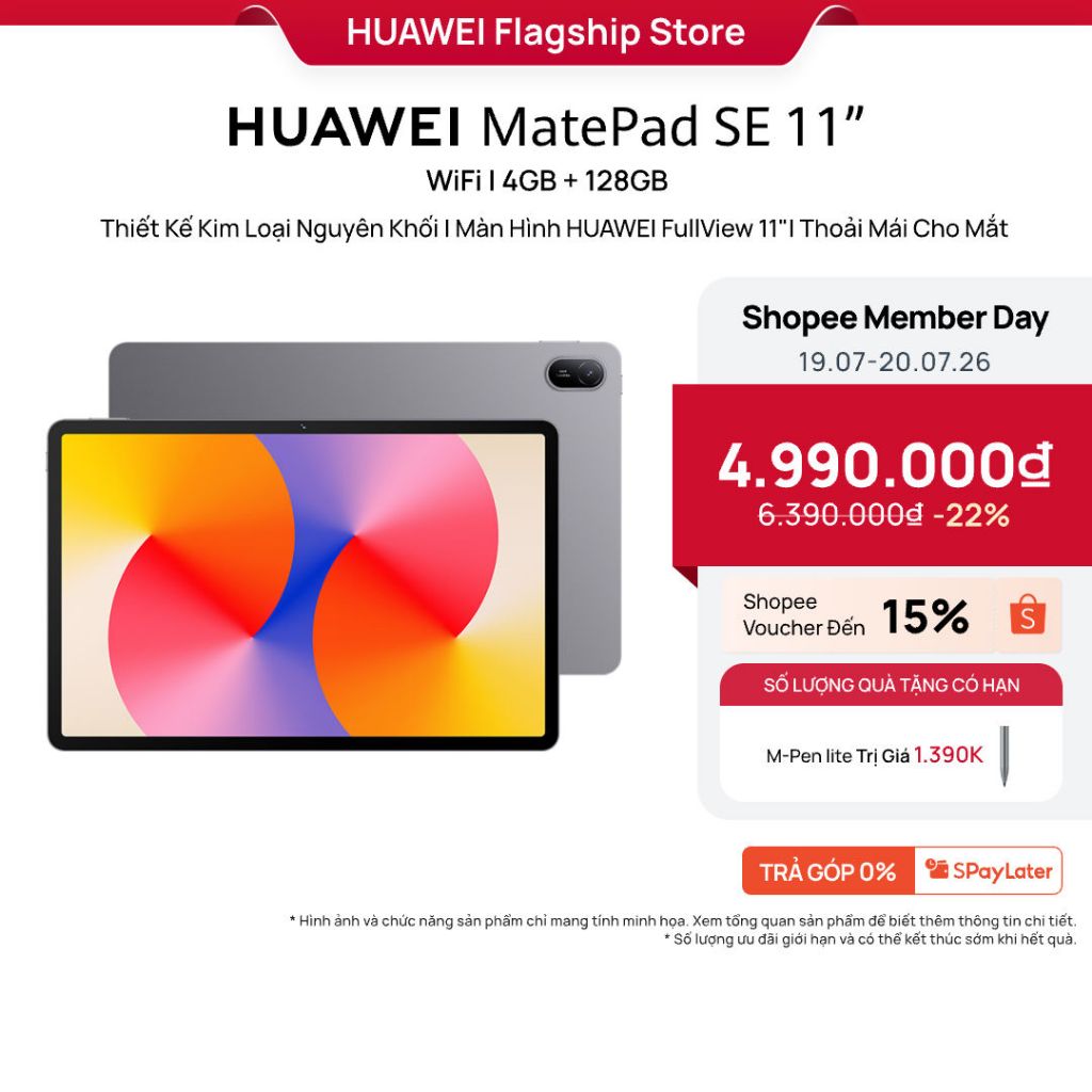 Máy tính bảng HUAWEI MatePad SE 11”| Thiết Kế Kim Loại Nguyên Khối||Màn Hình HUAWEI FullView 11" Thoải Mái Cho Mắt | Shopee Việt Nam