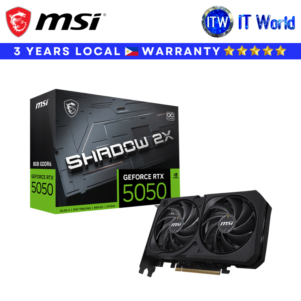 MSI NVIDIA GeForce 8GB GDDR6 RTX 5050 8G SHADOW 2X OC Graphics Card | itw | Shopee Philippines