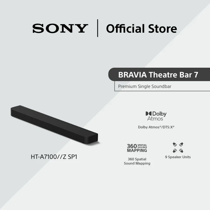 [OFFICIAL EXCLUSIVE] Sony BRAVIA Theatre Bar 7 | Single Soundbar | 360 Spatial Sound Mapping | Dolby Atmos | HT-A7100