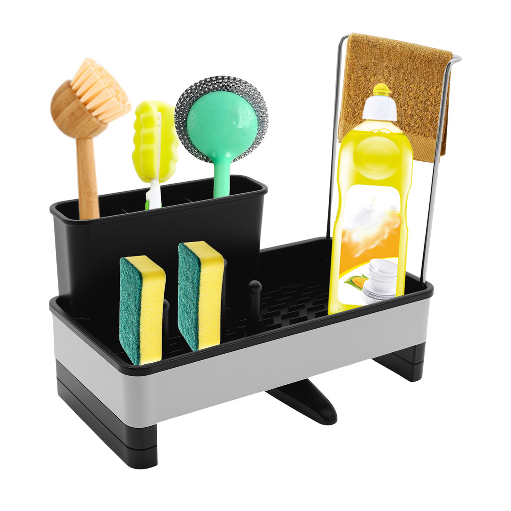Kitchen Sink Organizer with Anti Slip Base Stainless Steel Sink Caddy with Drain Hole Space Saving Pool Caddy Organizer for KItchen SHOPSKC3354 | Shopee Philippines